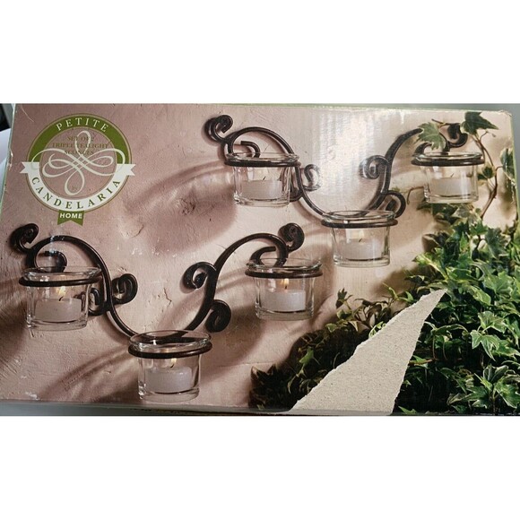 Candelaria Home 2007 Petite Set of 2 Triple Light Sconces Open Box - Picture 4 of 4